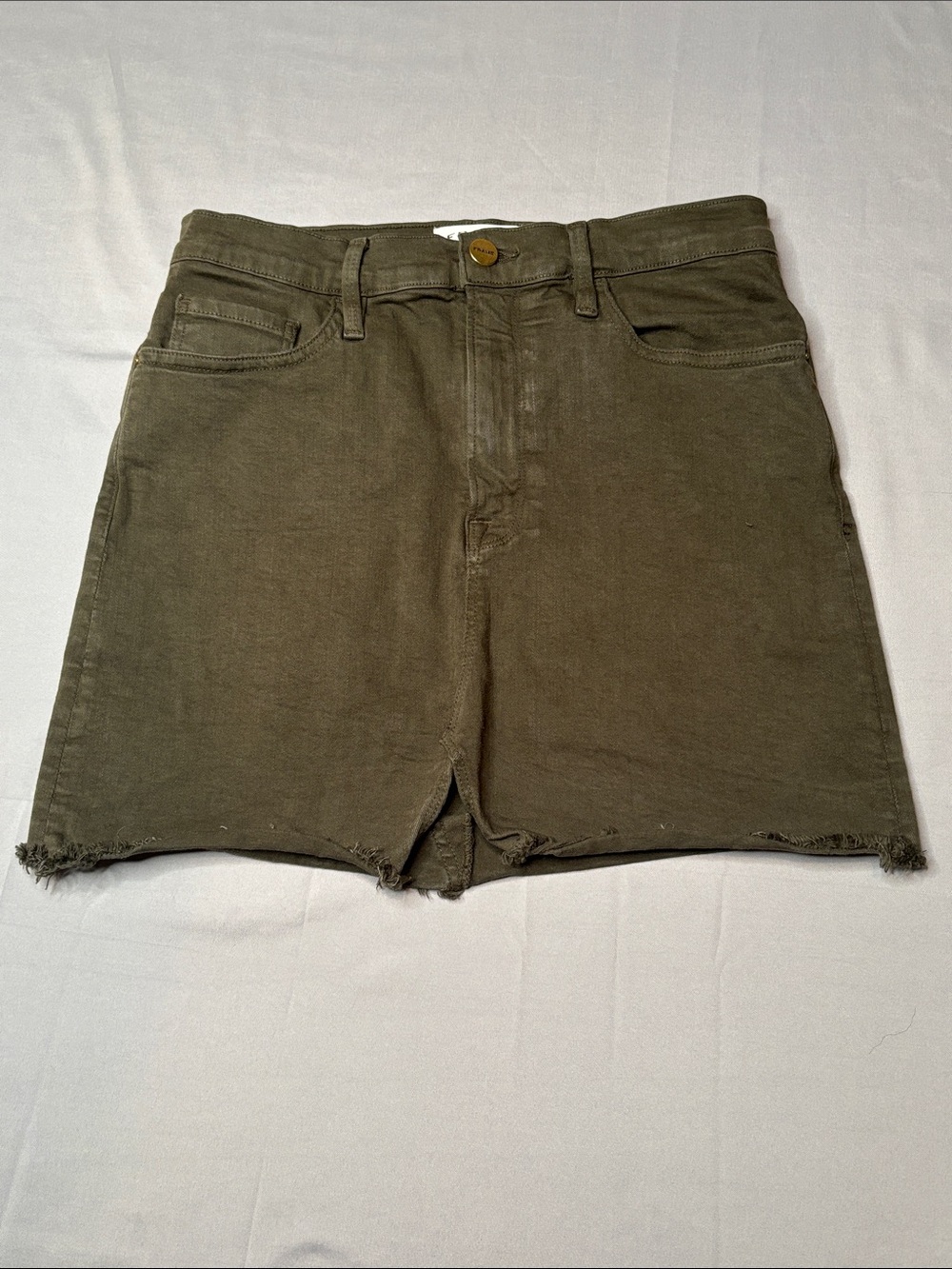 Frame Denim Forest Falls Green Le Mini Skirt Size 27